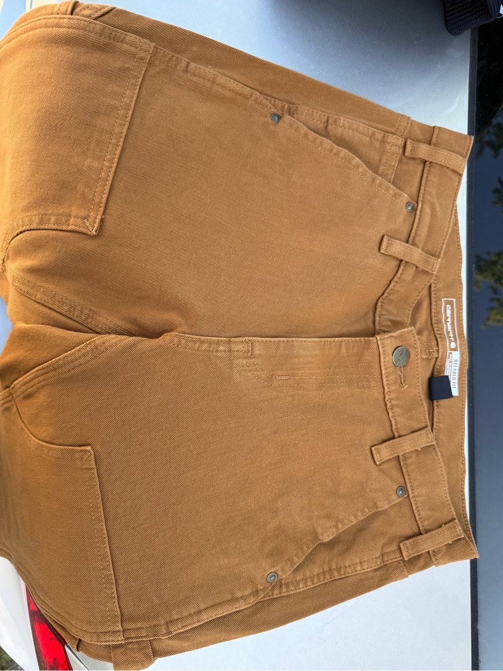 Carhartt women’s Tan Brown Relaxed-Fit Work Jeans